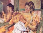 Mary Cassatt Woman Combing her Child's Hair painting